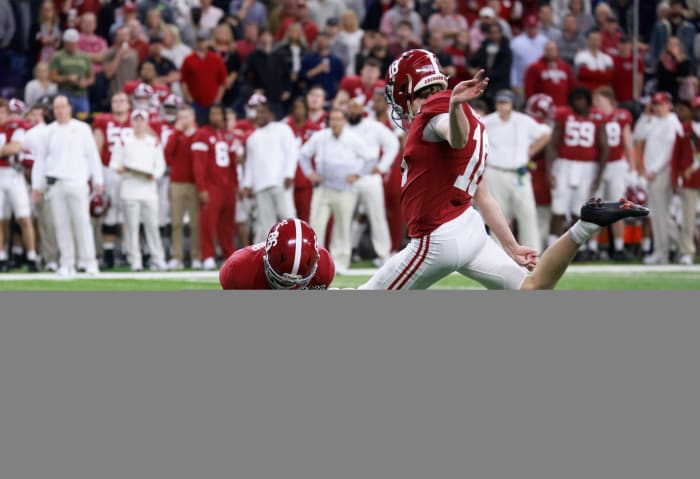 Will Reichard attempts a field goal